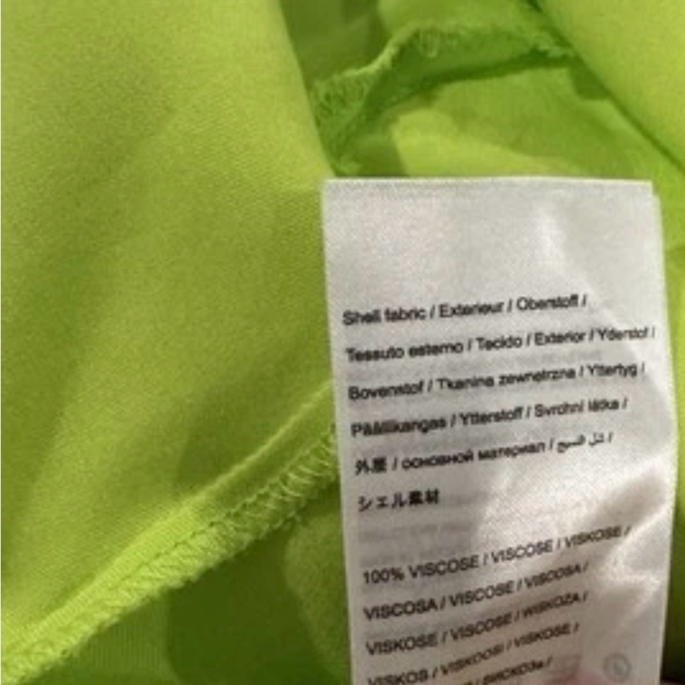Farm Rio Lime Green Cutout Midi Dress NWT – Balloon Sleeve, Tassel Tie - Picture 16 of 16